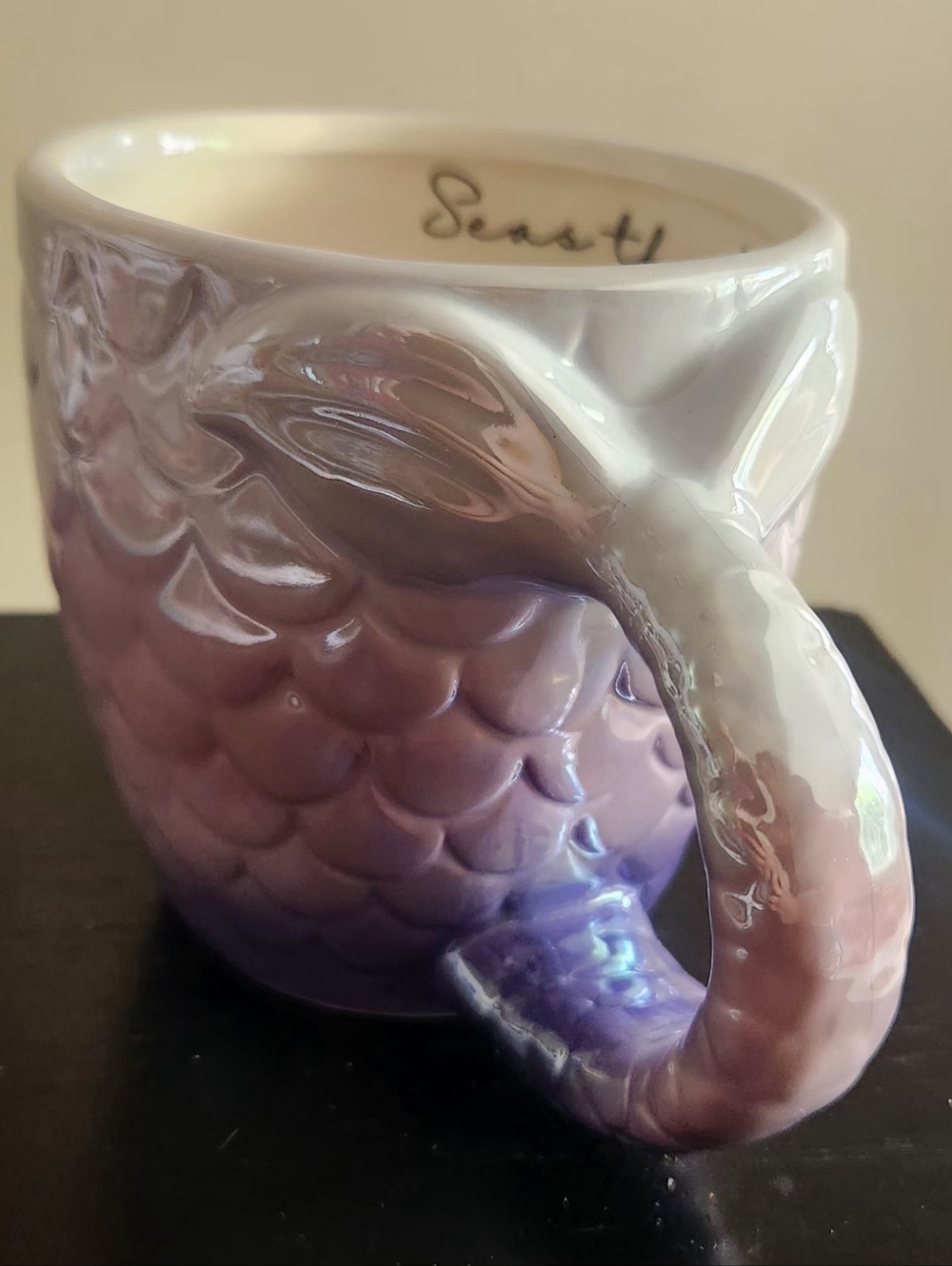 Ceramic Purple Mermaid Tail Coffee Tea Mug Seas The Day - Picture 5 of 6